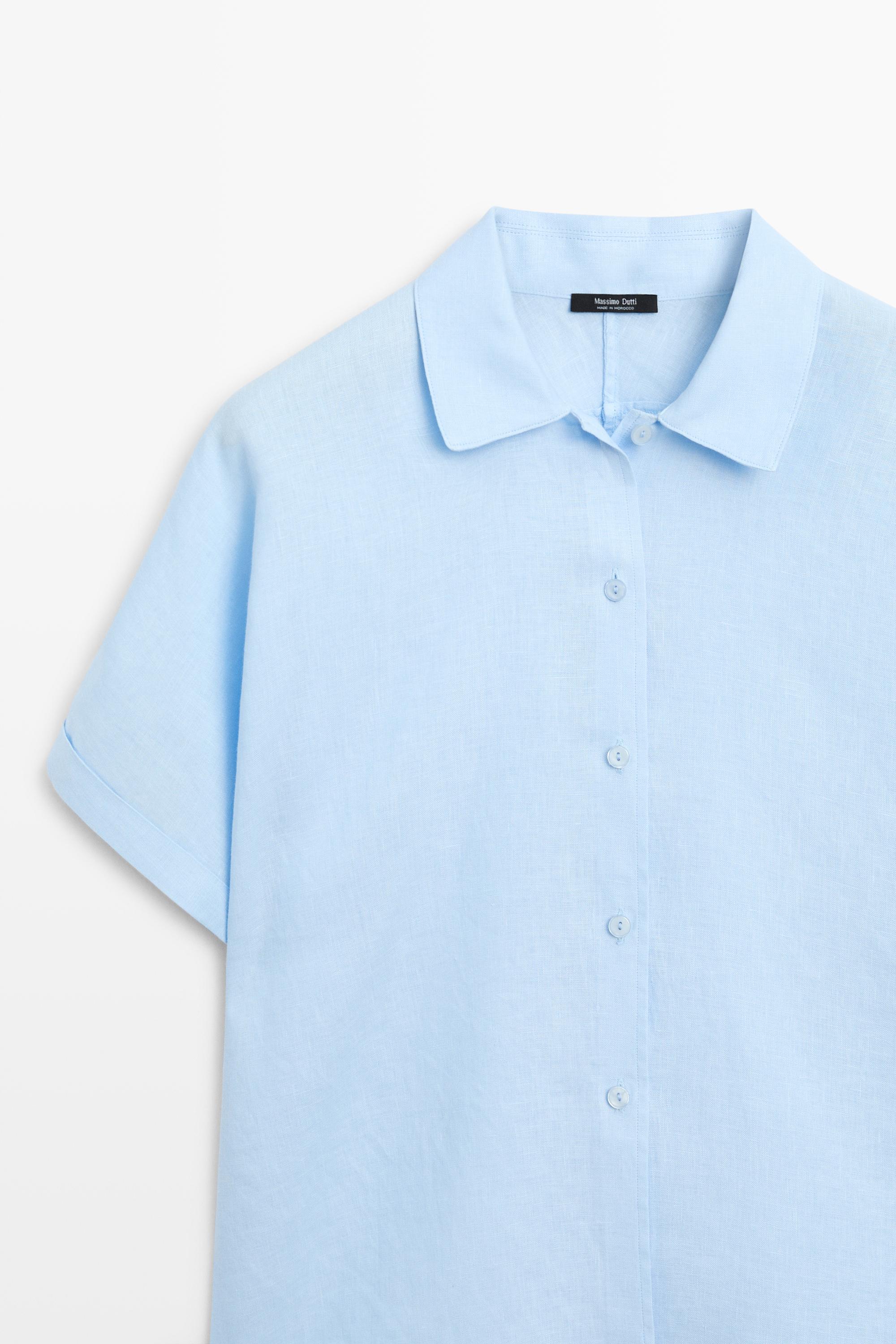 Chemise manches courtes 100 % lin